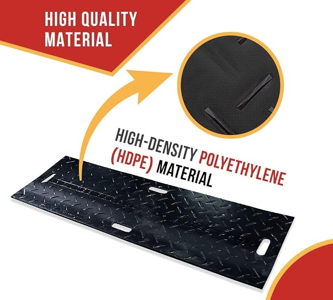 6 Pk 2' x 6' - 1/2" Thick Heavy Duty Ground Protection Mats - Easily Supports - Image 4