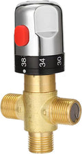 Water Mixing Valve, Thermostatic Mixing Valve 3-Way Adjustable Brass 1/2" Water by Unknown