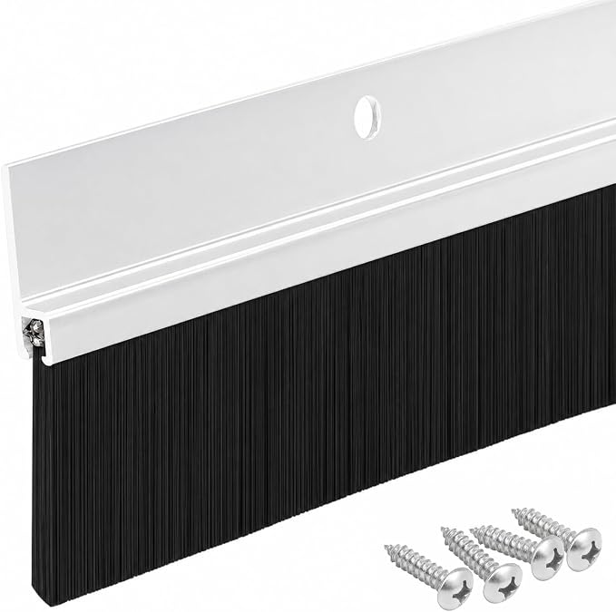 Brush Sweep Door Sweep with Black 1 1/2" Brush by RandallManufacturing
