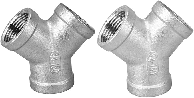 Stainless Steel 304 Tee NPT Female Y Shaped 3 Way Cast Pipe Fitting by Unknown