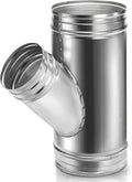 SOUJOY 6" to 4" Branch Y-Shape Ducting Connector, 45 Degree Galvanized Duct by SOUJOY