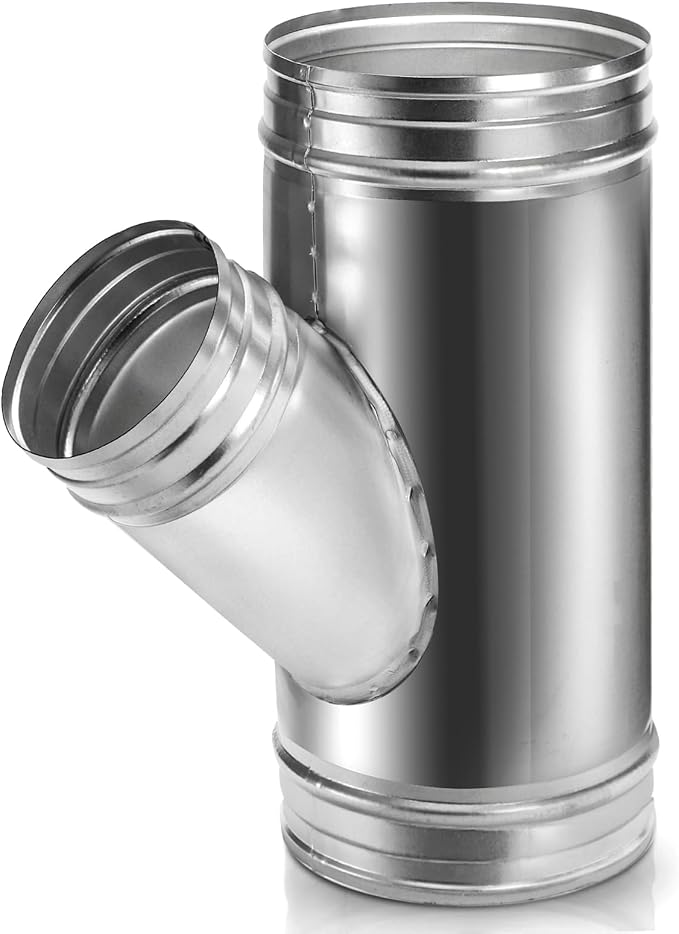 SOUJOY 6" to 4" Branch Y-Shape Ducting Connector, 45 Degree Galvanized Duct by SOUJOY