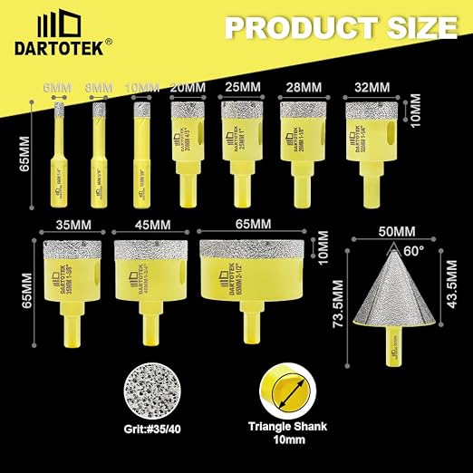 Diamond Core Drill Bits Set 11PCS - Image 4