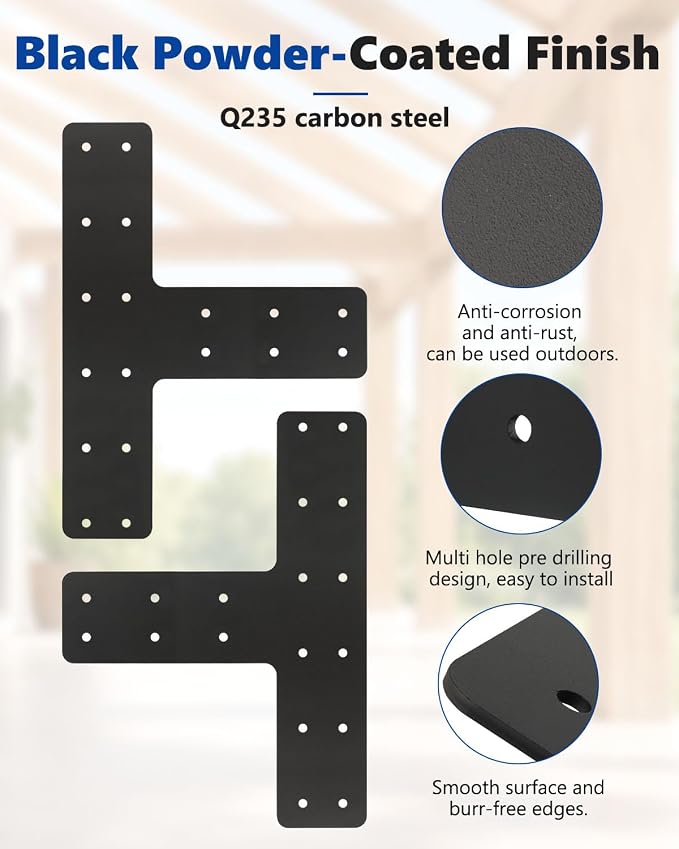 4 Pcs T Post Timber Brackets, 6x6 Lumber, T Brackets - Image 5