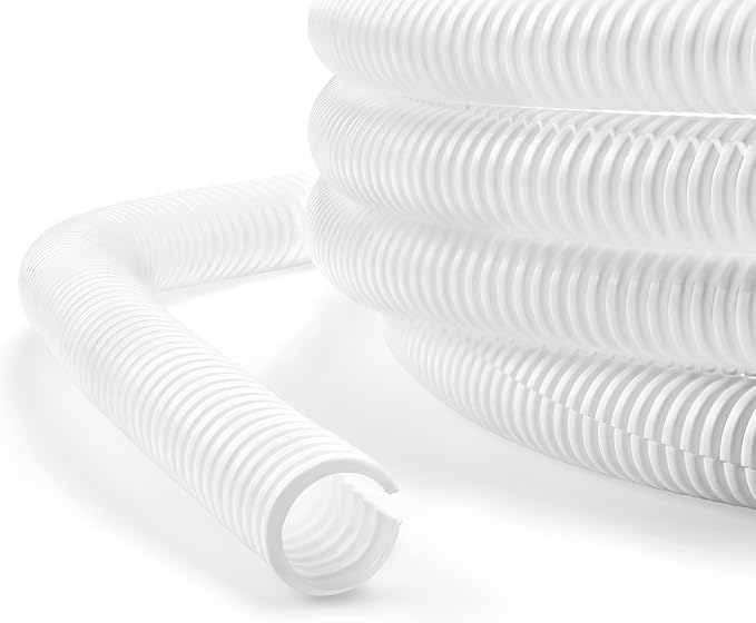 Cable Management, 33ft 1/4” Wire Loom Tubing Cord Protector | White Cable by YCLYC
