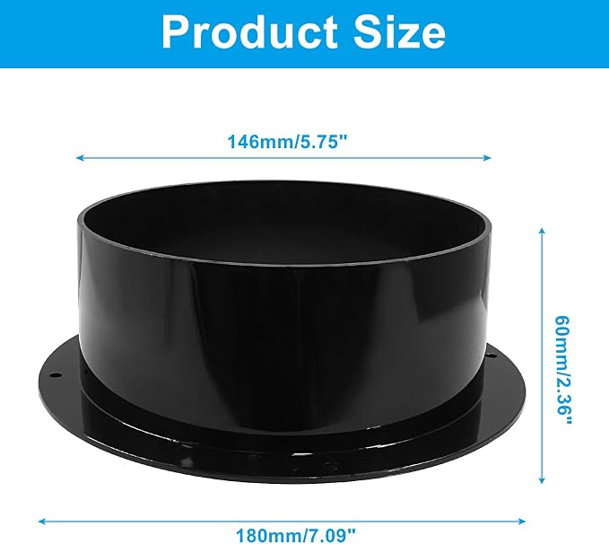 Piutouyar 150mm/6 Inch Duct Connector Flange, Straight Pipe Flanges Duct - Image 2