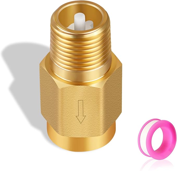 RV Water Heater Backflow Preventer, 1/2" NPT Male to Female Thread Hot Water by Boltigen
