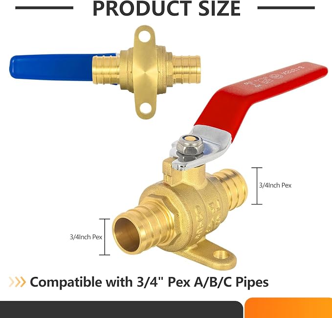 40PC HeSun 3/4 Inch PEX Ball Valves - Image 3