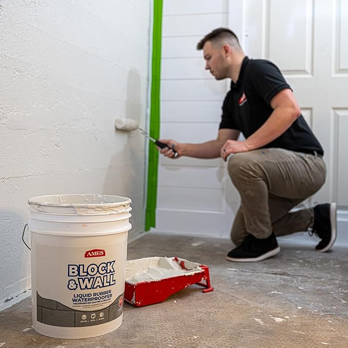Ames Block & Wall™ Liquid Rubber Waterproofer, 5 Gal, foundations, retaining - Image 4