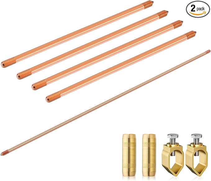 Zonon 2 Pcs 8 ft Ground Rod Kit by Zonon