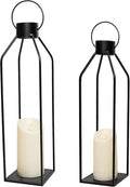 HPC Decor 22'' 19'' Lanterns Decorative w/ Flickering Timer Candles- Large Tall by HPCDECOR