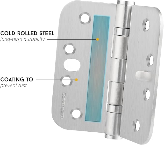 goldenwarm 6 Pack Ball Bearing Security Door Hinges - Image 3