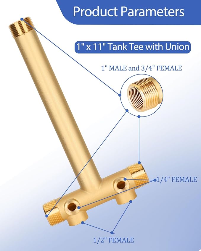 Miumoon 1"x 11" Well Pressure Tank Tee Kit - Image 3