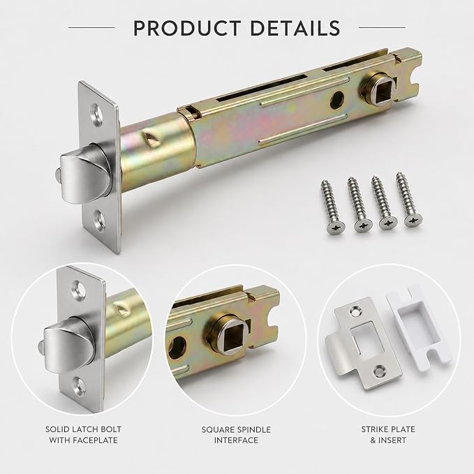 5 Inch Deadlatch Door Lock, Front Door Latch Doord Latches Replacement - Image 2