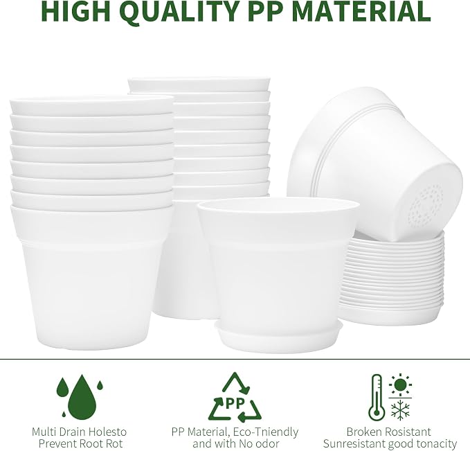 20 Pack 6 inch Plant pots, planters - Image 3