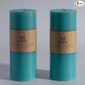 MOZEAL 4" x 10" Extra-Large Turquoise Pillar Candles, Long Clean-Burning by MOZEAL