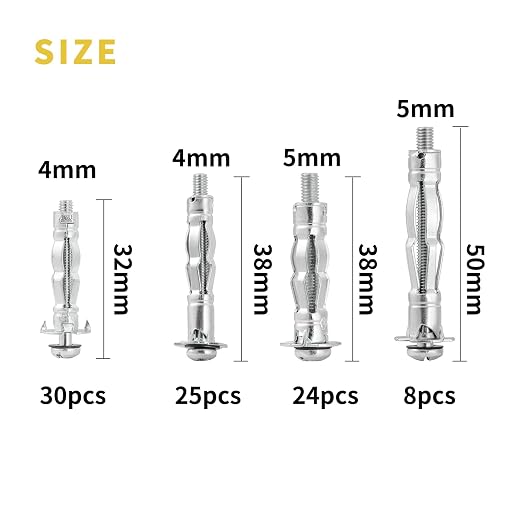 Hollow Wall Anchor Heavy Duty Zinc Plated Steel Bolt Hollow Drive Wall Anchor - Image 2