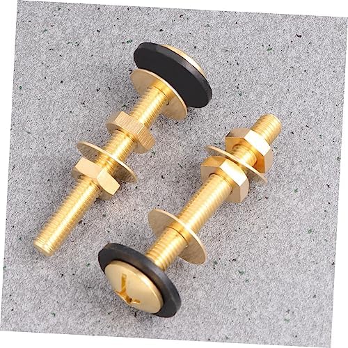 ORFOFE 2pcs Toilet Bolt Set Brass Closet Bolt Nut Washer - Image 3