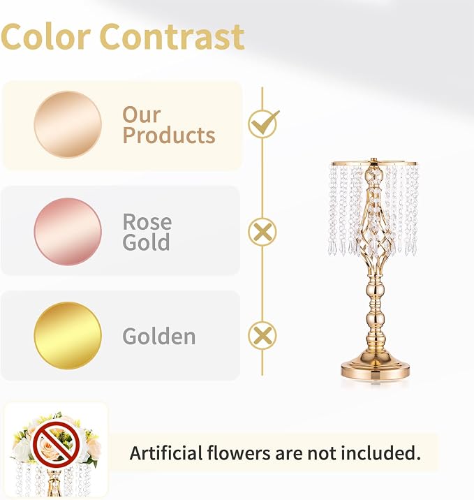 NUPTIO Tall Centerpiece for Wedding Table, 19.3" Tall, for Artificial Flower - Image 4