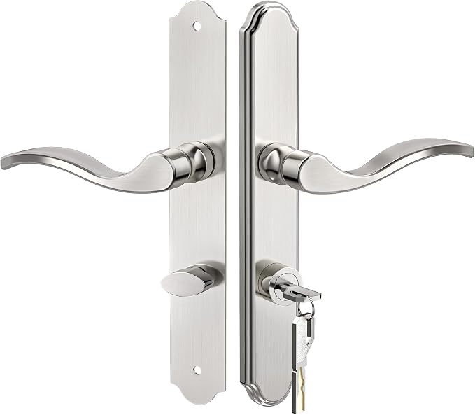 Storm Door Handle Complete Set, Mortise Keyed Lever Mount Latch withDeadbolt | by ORBIVOLTA
