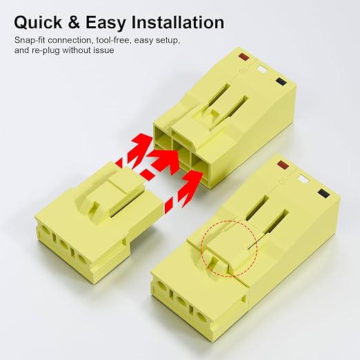 4Pcs Snap-on Quick Wire Connectors, 400V 6A 16-12 AWG | KV228-3P Connector - Image 4