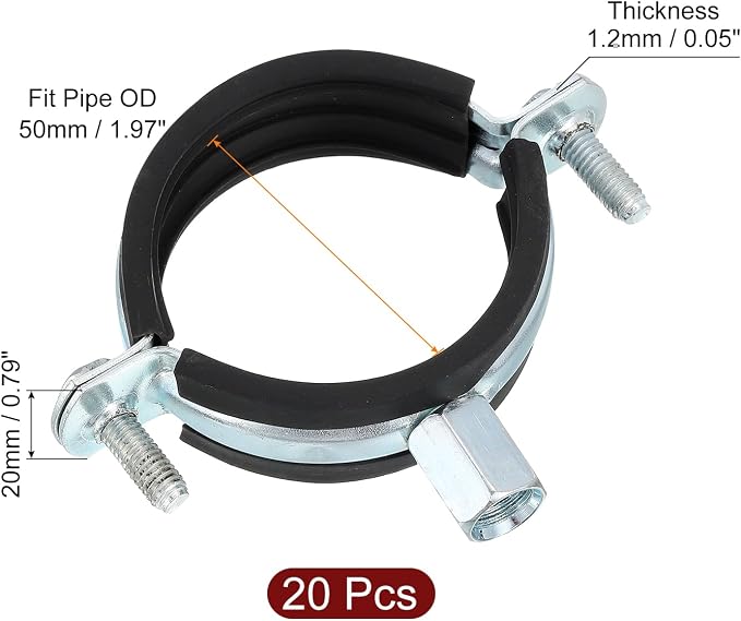 uxcell 20 Pcs Adjustable Pipe Bracket Clamp - Image 2
