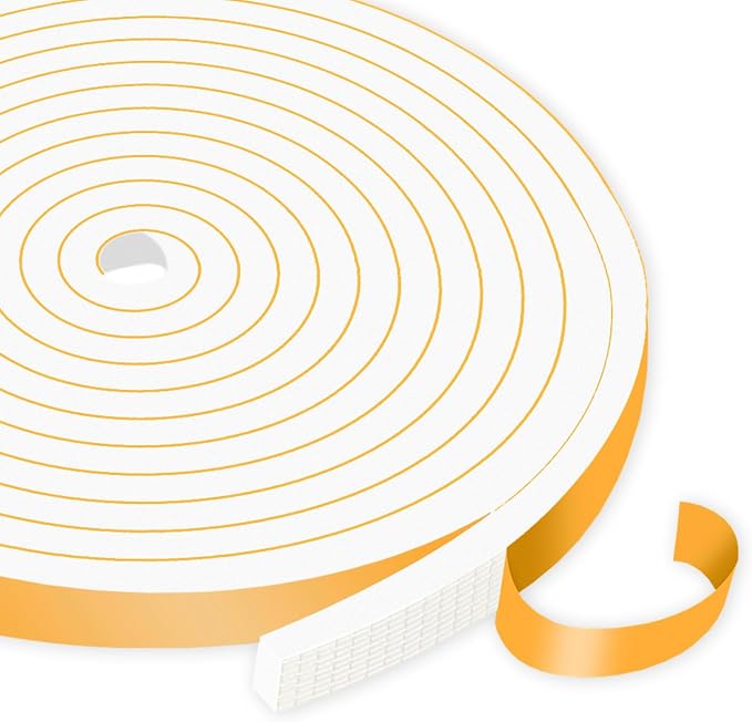 Weather Stripping, High Density CR, Strong Adhesive, 1/2 in x 1/4 in x 13Ft | by MIKONIYA