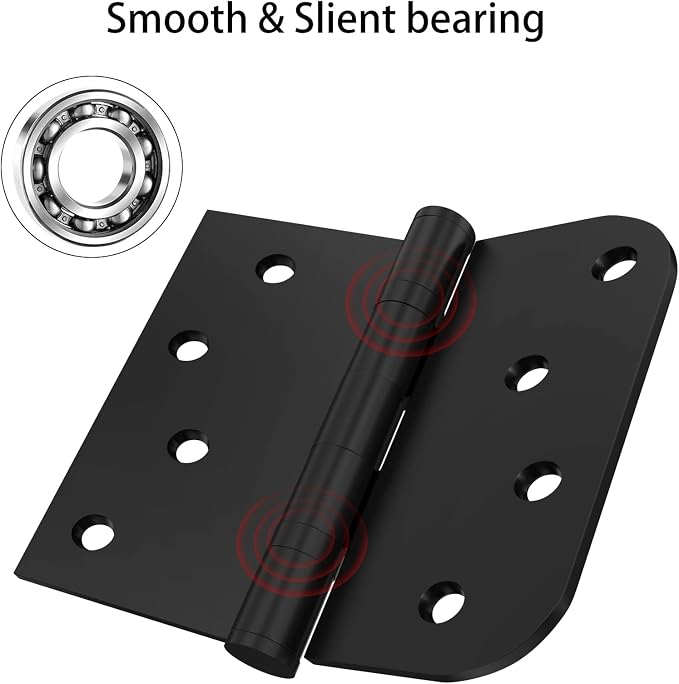 Ball Bearing Door Hinges, 4 x 4 Inch Stainless Steel Matte Black, 3 Pack | - Image 5