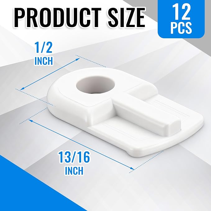 Blulu 12 Pack 13/16 x 1/2 Inches Flush Nylon Window Screen Clip - Image 2