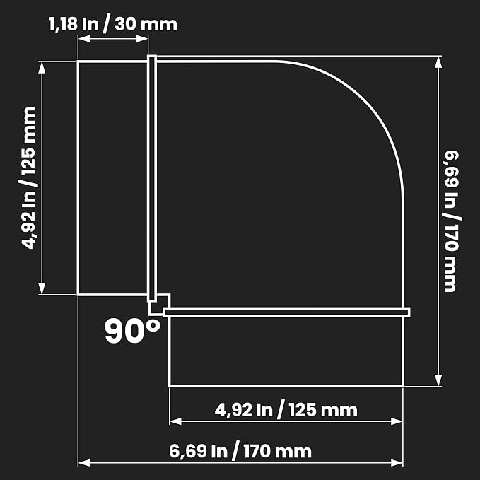 Repa Market 90 Degree 5 Inch Duct Elbow Pipe Connector - Image 2