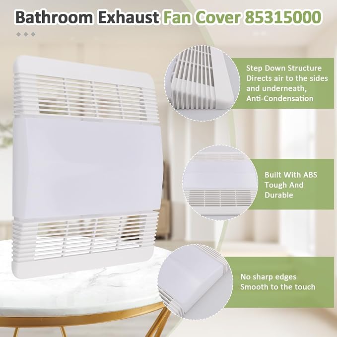 Bathroom Fan Grille Cover with Lens, Fits Br-oan Nu-Tone 663-769 Series - Image 4