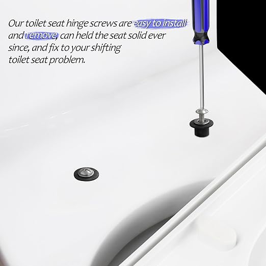 Quacc 4PCS Universal Toilet Seat Hinge Screws, Fixes Shifting Toilet Seat - Image 2