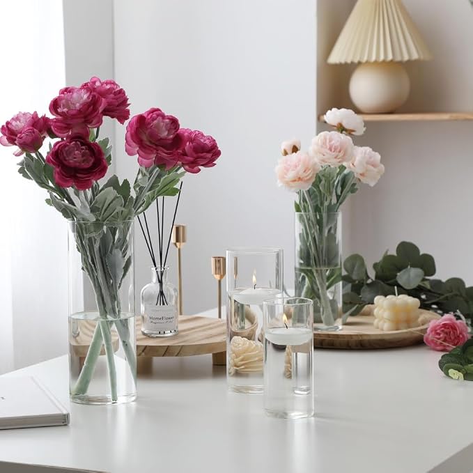 Set of 16 Pcs Glass Cylinder Vases - Image 4