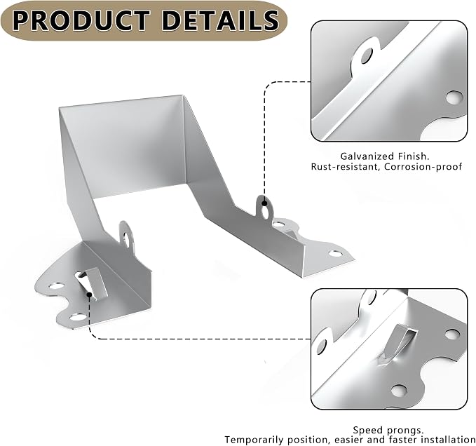 25 Pack 2x4 Joist Hangers with Screws - Image 2