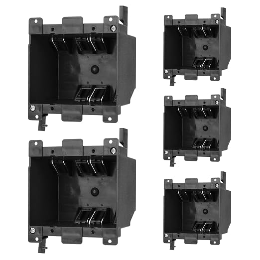 2-Gang Black Non-Metallic PVC Old Work Electrical Box, 25 Cubic Inch. – by YQMIGU