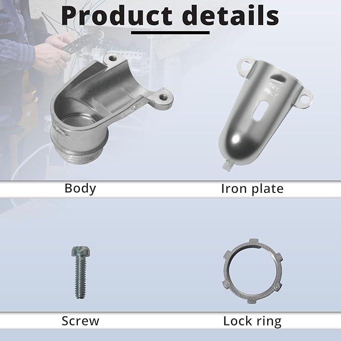 6 PCS 90° Squeeze Connectors for 3/4 Inch Flexible Metallic Conduit | Zinc die - Image 5