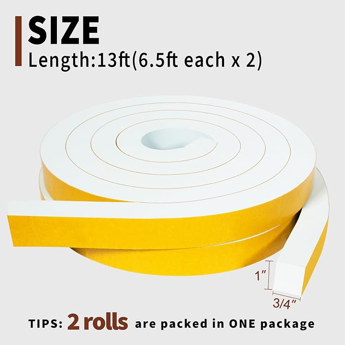 Yotache White High Density Foam Tape 1" x3/4", Total 13 Ft | - Image 4