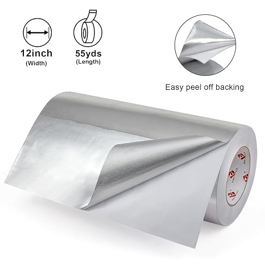 BOMEI PACK Aluminum Foil Tape, Heavy Duty Metal Duct Tape, High Temperature - Image 3