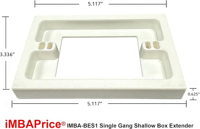 iMBAPrice IMBA-BES1-5 1-Gang Non-Metallic Shallow Surface Box 5/8-Inches - Image 2