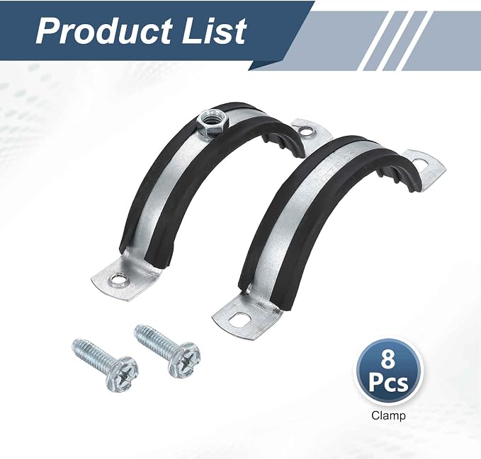 HARFINGTON 8 Pcs Split Ring Pipe Hanger 2-15/16" Galvanized Steel Sheet Wall - Image 3