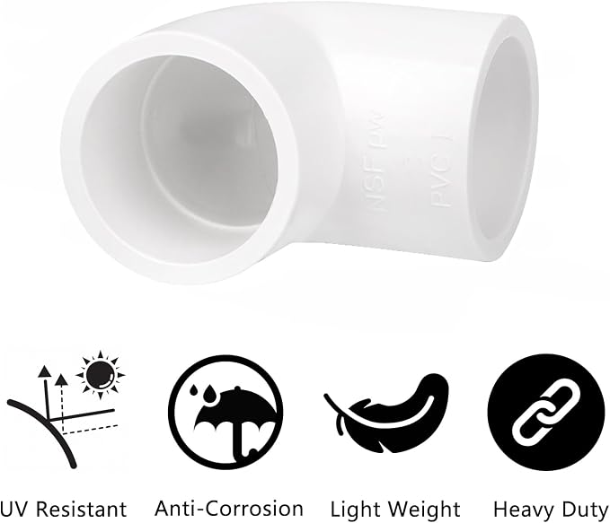 20 Pack 3/4" 90 Degree Elbow Pipe Fittings 2 Way Right Angle PVC Pipe Fitting - Image 3