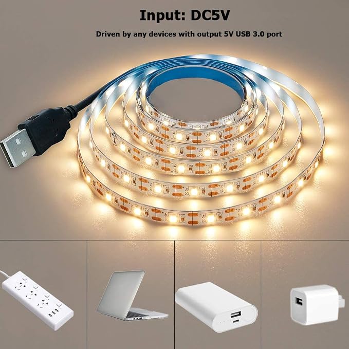 USB LED Strip Light Natural White 4000K 5V 13.12ft/4M | USB Powered 240LEDs - Image 2