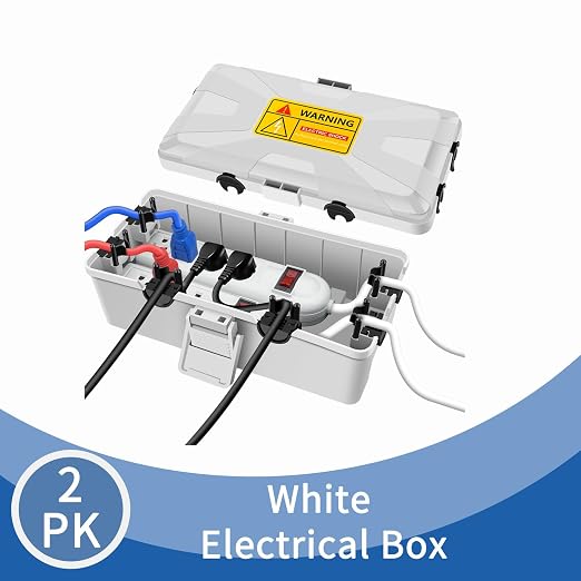 Grey Outdoor Electrical Box Waterproof, Medium Weatherproof | 10.3 x 5.9 x 3.7 - Image 2