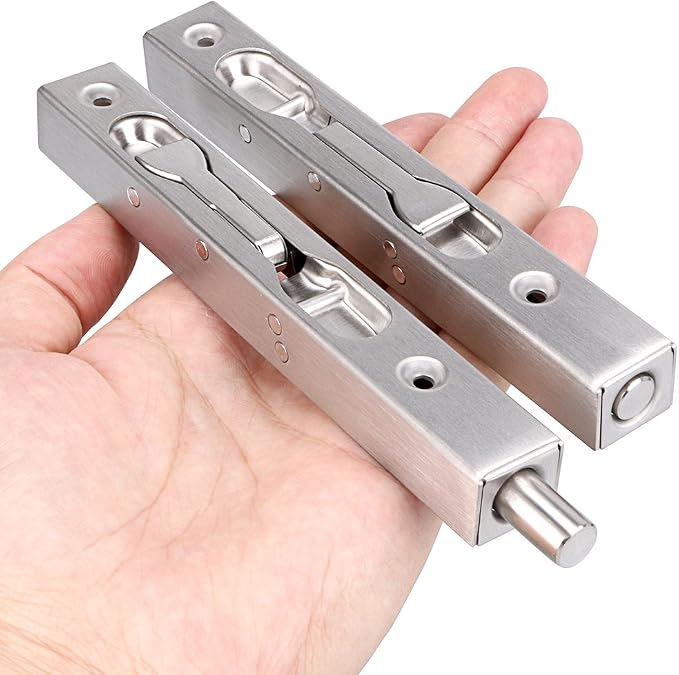 Sumnacon 2 Pcs Door Flush Bolts 6 Inch Flush Bolt - Image 4