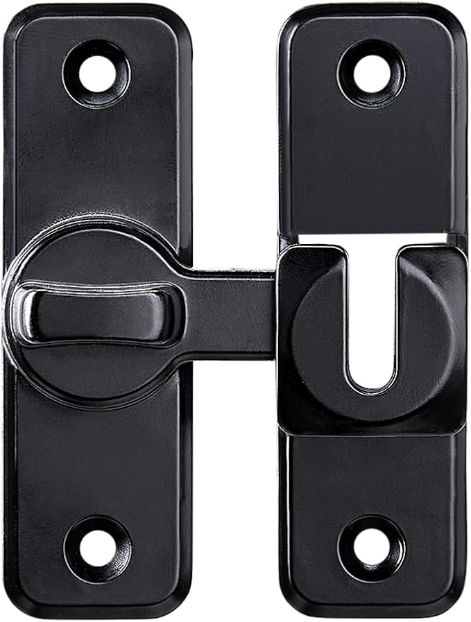 2 Pcs Black 90/180 Degree Flip Latch, Zinc Alloy Barn Door Latch | Right Angle - Image 7