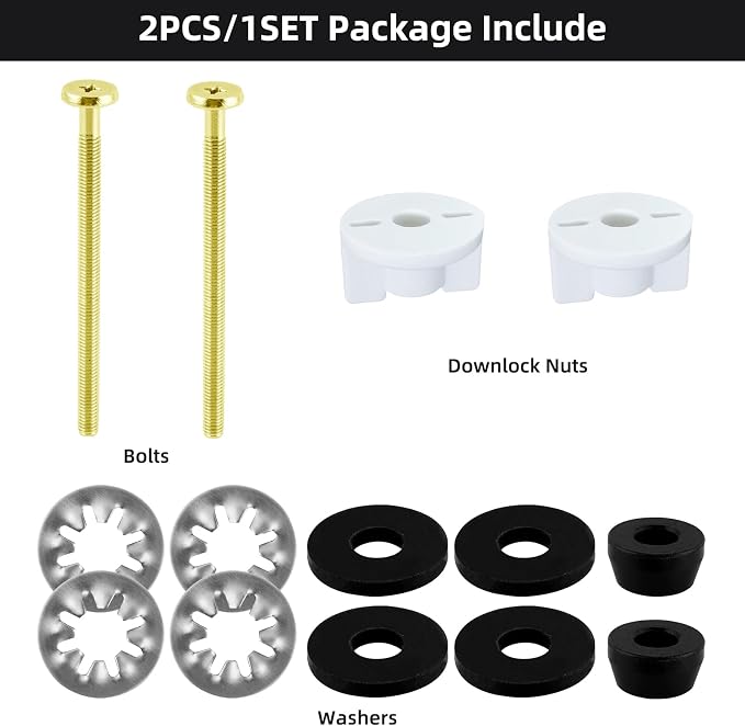 Universal 3 Inches Toilet Seat Screws 2PCS Solid Brass Toilet Seat Bolts - Image 5