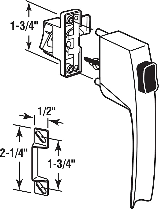Prime-Line K 5145 Screen & Storm Door Push Button Latch Set, Fits Doors 5/8 - Image 2