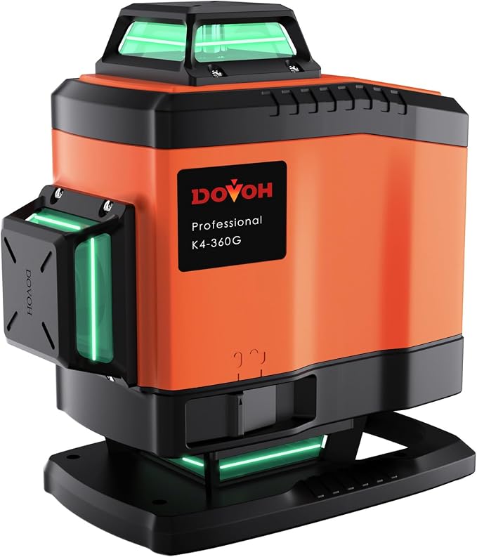4D Laser Level Self Leveling 360, K4-360G | High Accuracy, Dual Batteries by DOVOH