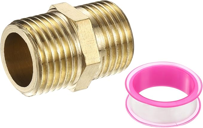PATIKIL Brass Pipe Fitting, 1/2" BSP Male x 1/2" BS Male Thread Connector Brass by PATIKIL