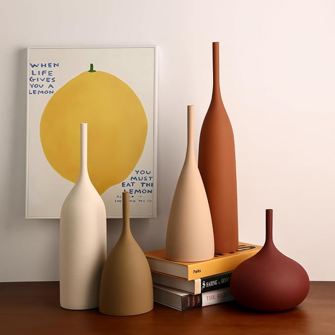 Ceramic Vases Set of 3, Modern Boho Vases - Image 5
